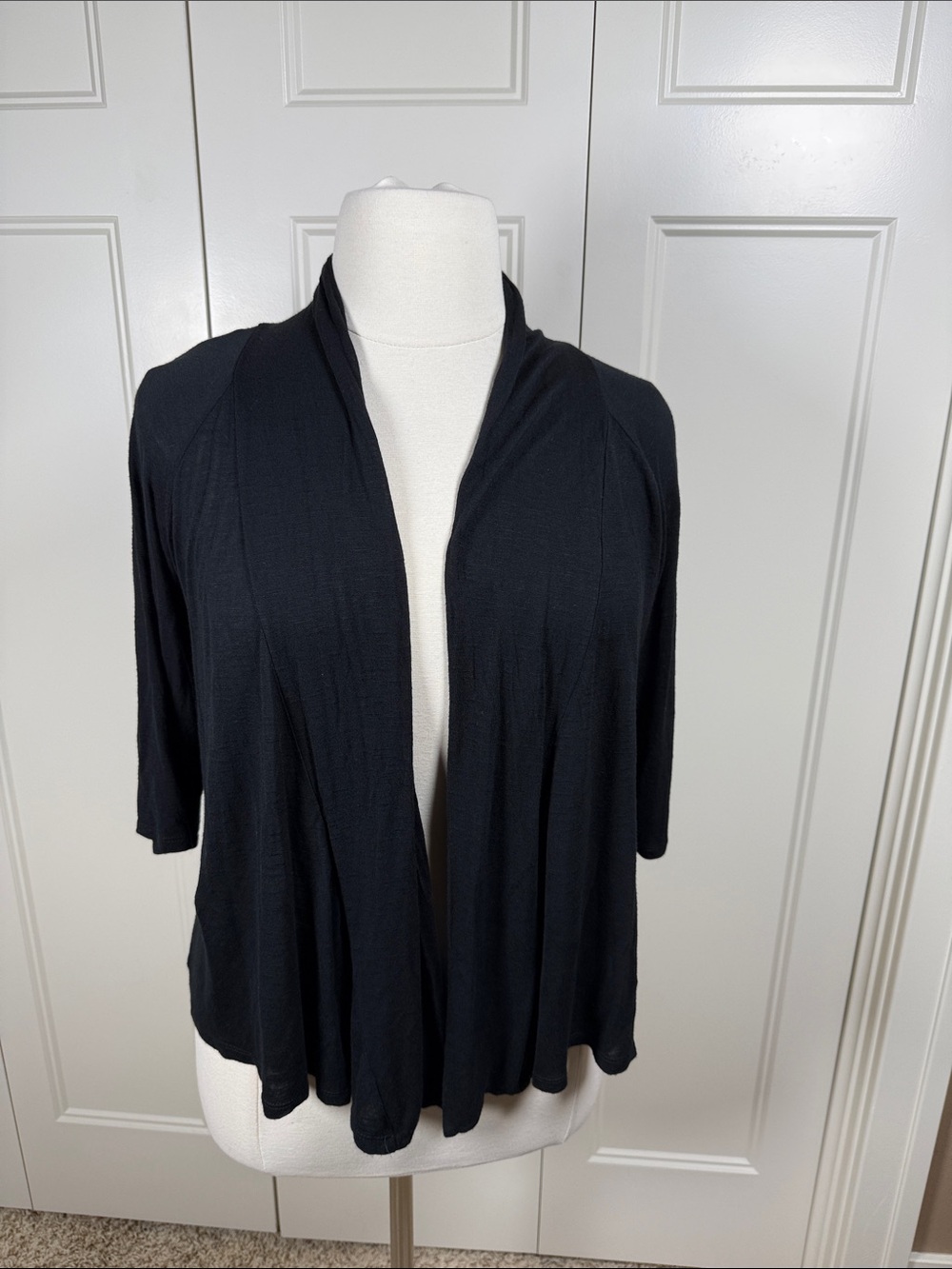 AGB Classic Black Open-Front Women's Cardigan XL